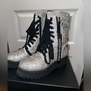 POSTER GIRL Billionaire Bling Combat Boots